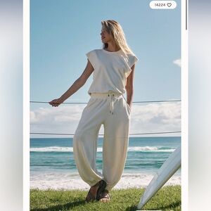 Free People Throw and Go Jumpsuit In Sea Salt